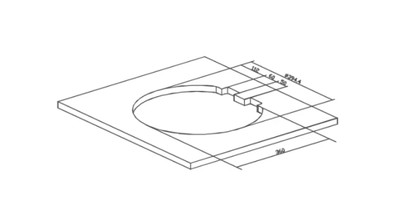 Раковина с крышкой GR-570 круглая 420x420мм со смесителем и сливом